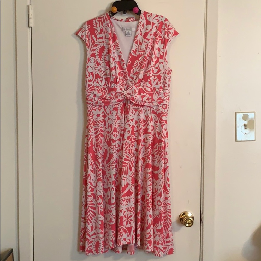 pink and white dress